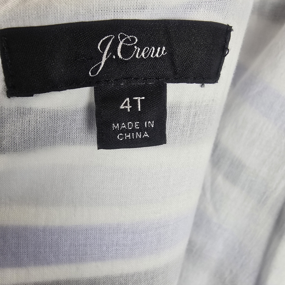 J.Crew Shirting Striped Tiered Multi Blue and White Cotton Maxi Dress Sz 4 Tall - Picture 8 of 12